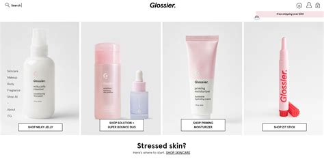 glossier online shopping.